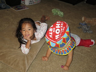 Amelie and Dani having fun.