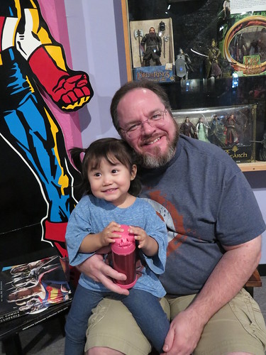 Dani and Daddy waiting on the big girls. Dani and Daddy waiting on the big girls.