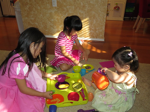 After everyone left they had fun sister playtime.