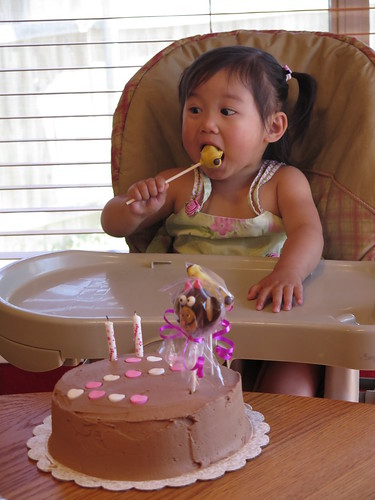 Dani starting with a cake pop.